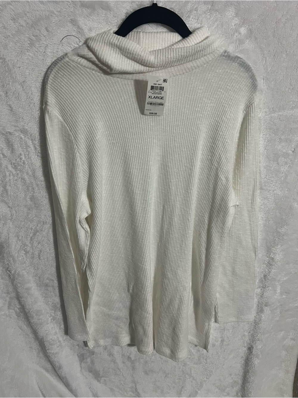 Style & Co. Cream Ribbed Cowl Neck Sweater